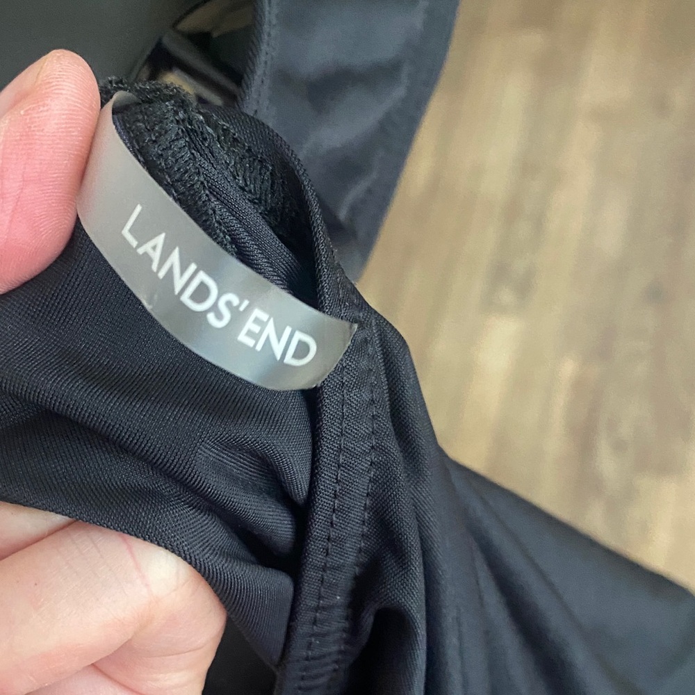 Lands' End Black one piece bathing suit with skirt attached - Picture 2 of 3